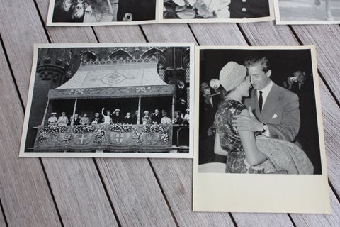 Vintage zwart-wit prentkaarten Albert en Paola